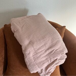 Restoration Hardware Baby & Child Washed Cotton Purple Mauve Gauze Duvet Cover